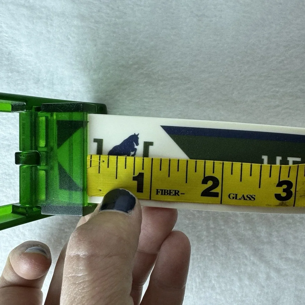 C4 Equestrian Belt Heirloom Green White Translucent Buckle Horse Jumping READ